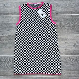 Zara knit plaid shift mini dress
